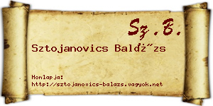 Sztojanovics Balázs névjegykártya